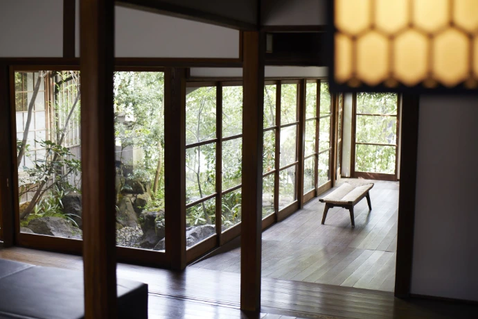 木屋旅館の中庭
